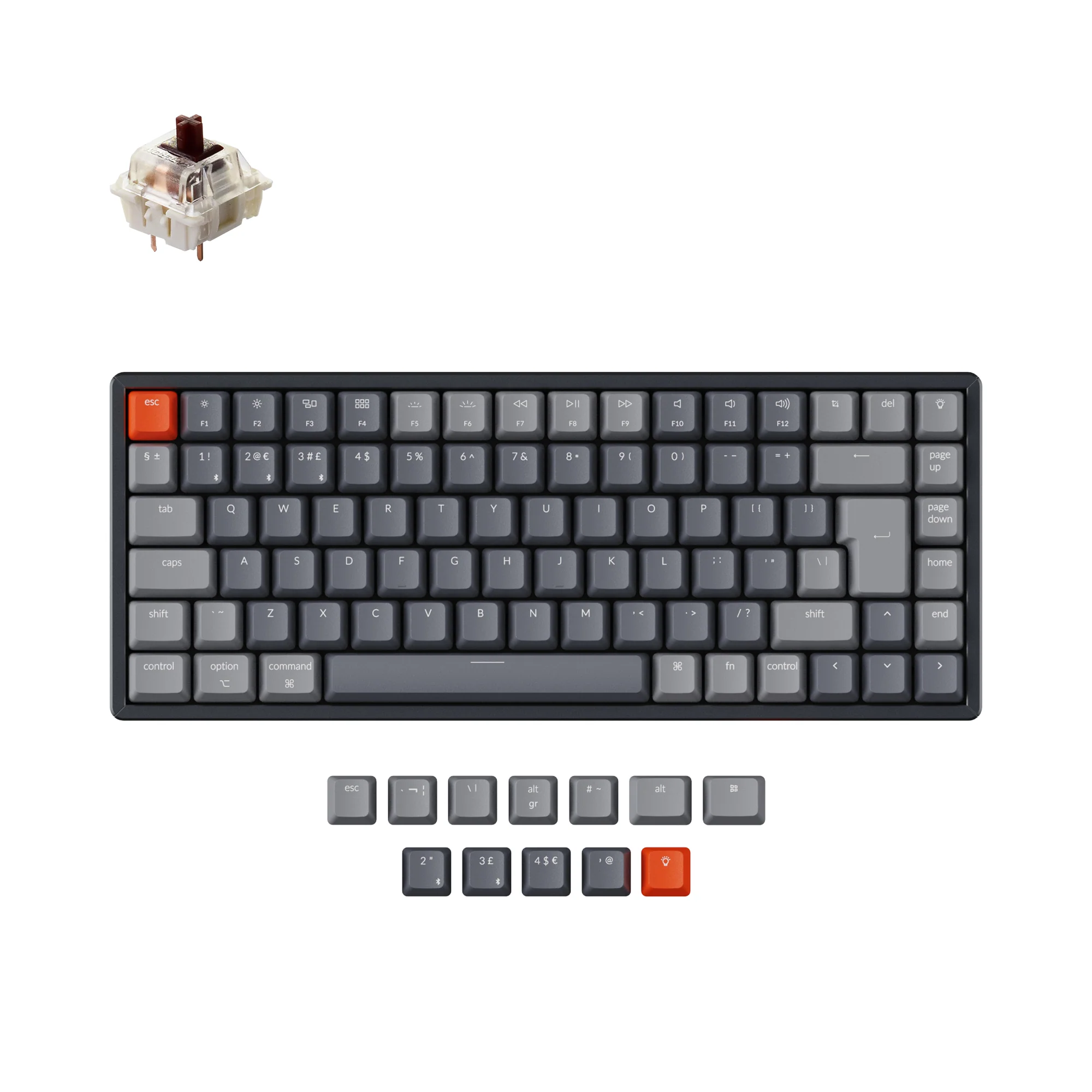 Teclado mecánico inalámbrico Keychron K2 (distribución ISO UK) - Versión 2