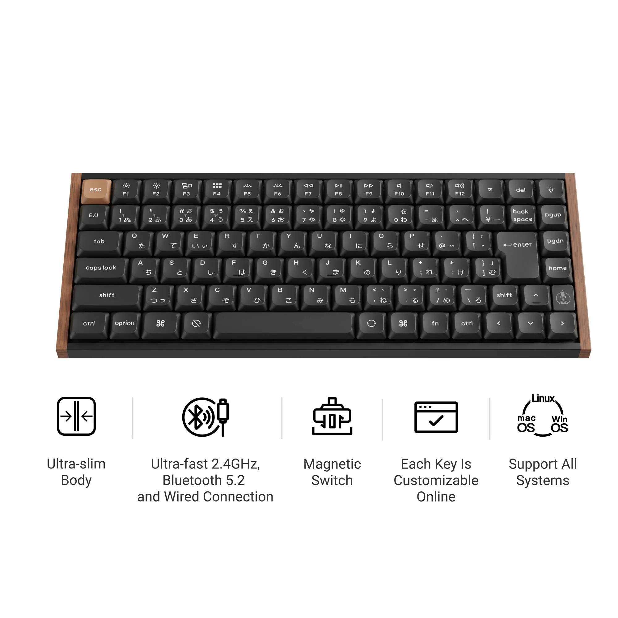Keychron K3 HE langaton magneettikytkinnäppäimistö (Japanin JIS-asettelu)