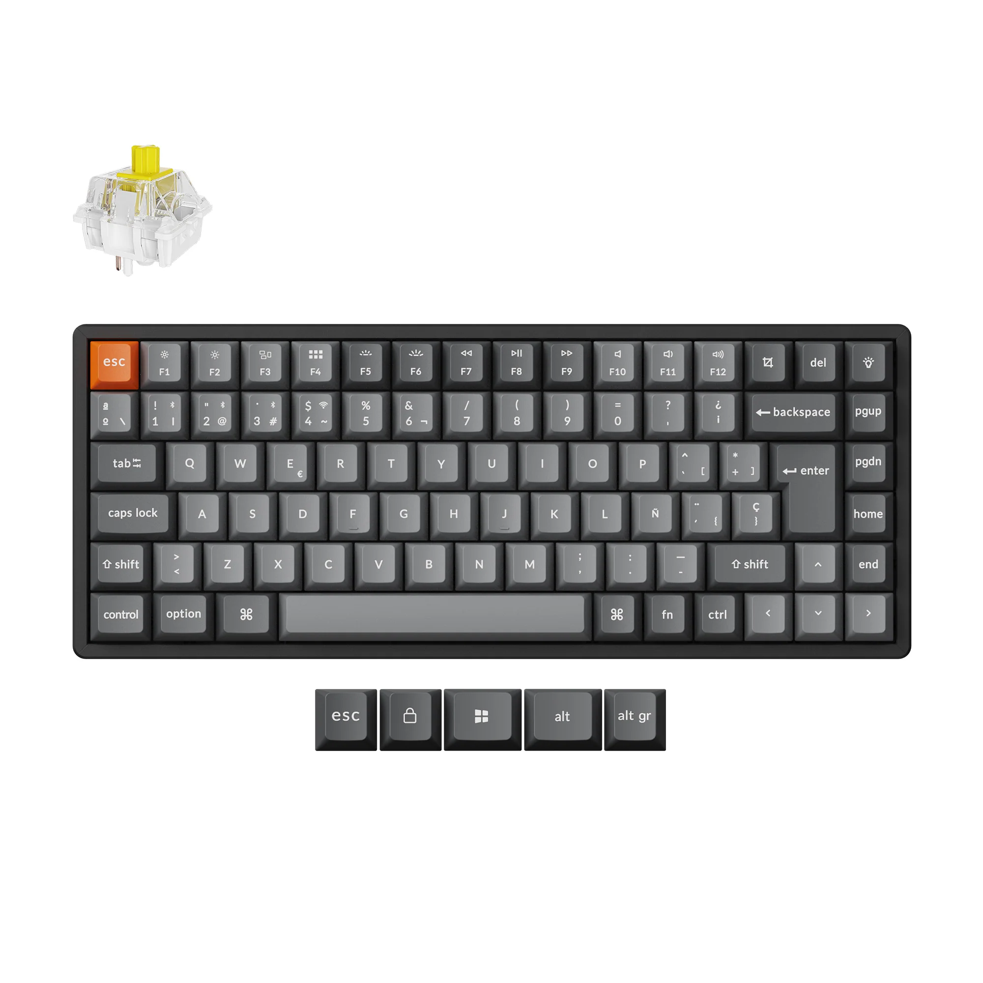Keychron K2 Max Teclado mecánico inalámbrico QMK, colección de distribución ISO