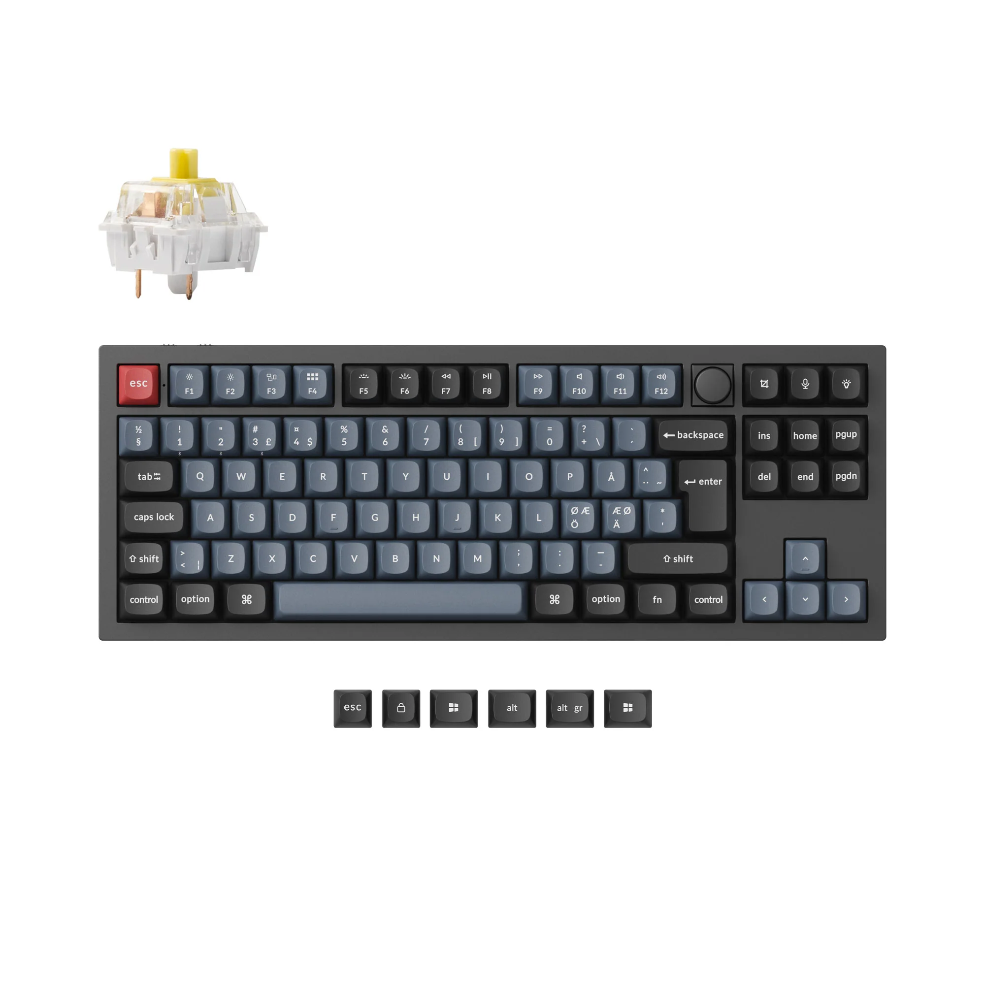 Coleção de Teclado Mecânico Personalizado Sem Fio Keychron Q3 Pro QMK/VIA com Layout ISO