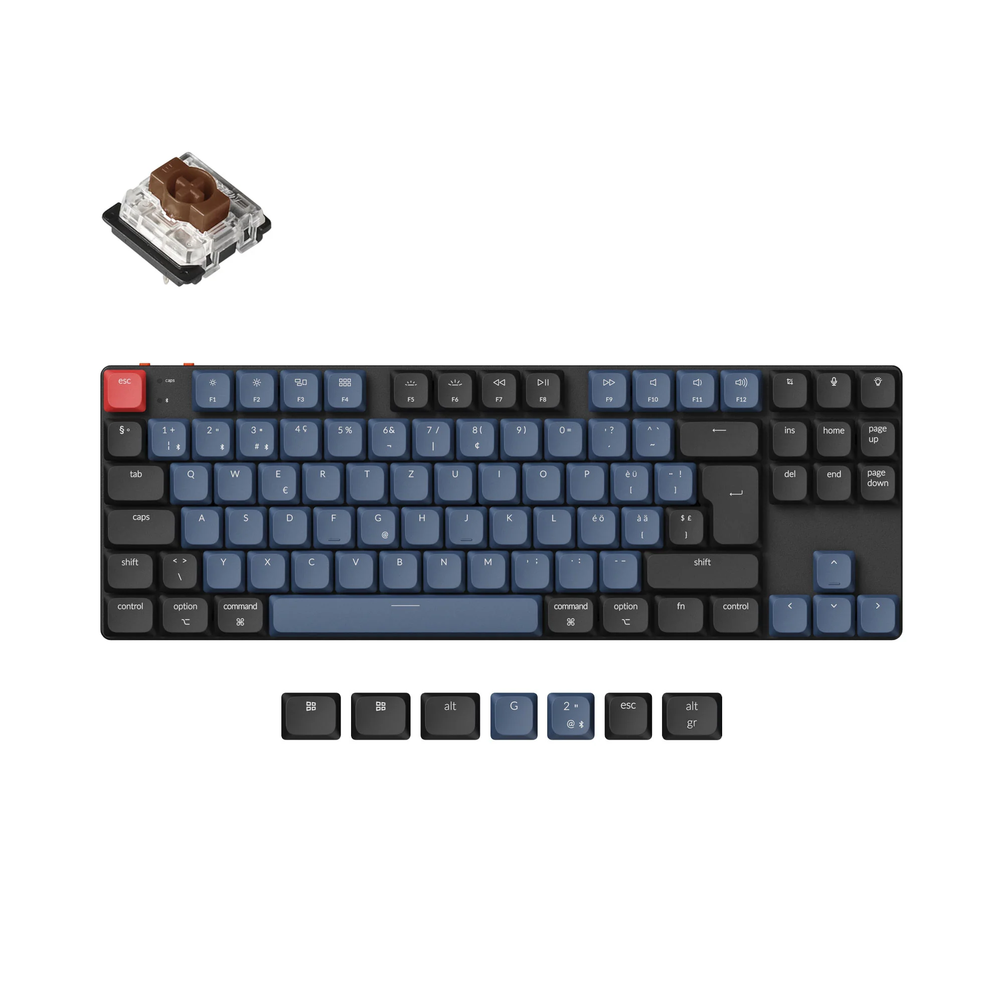 Keychron K1 Pro teclado mecánico inalámbrico personalizable QMK/VIA - colección de distribución ISO