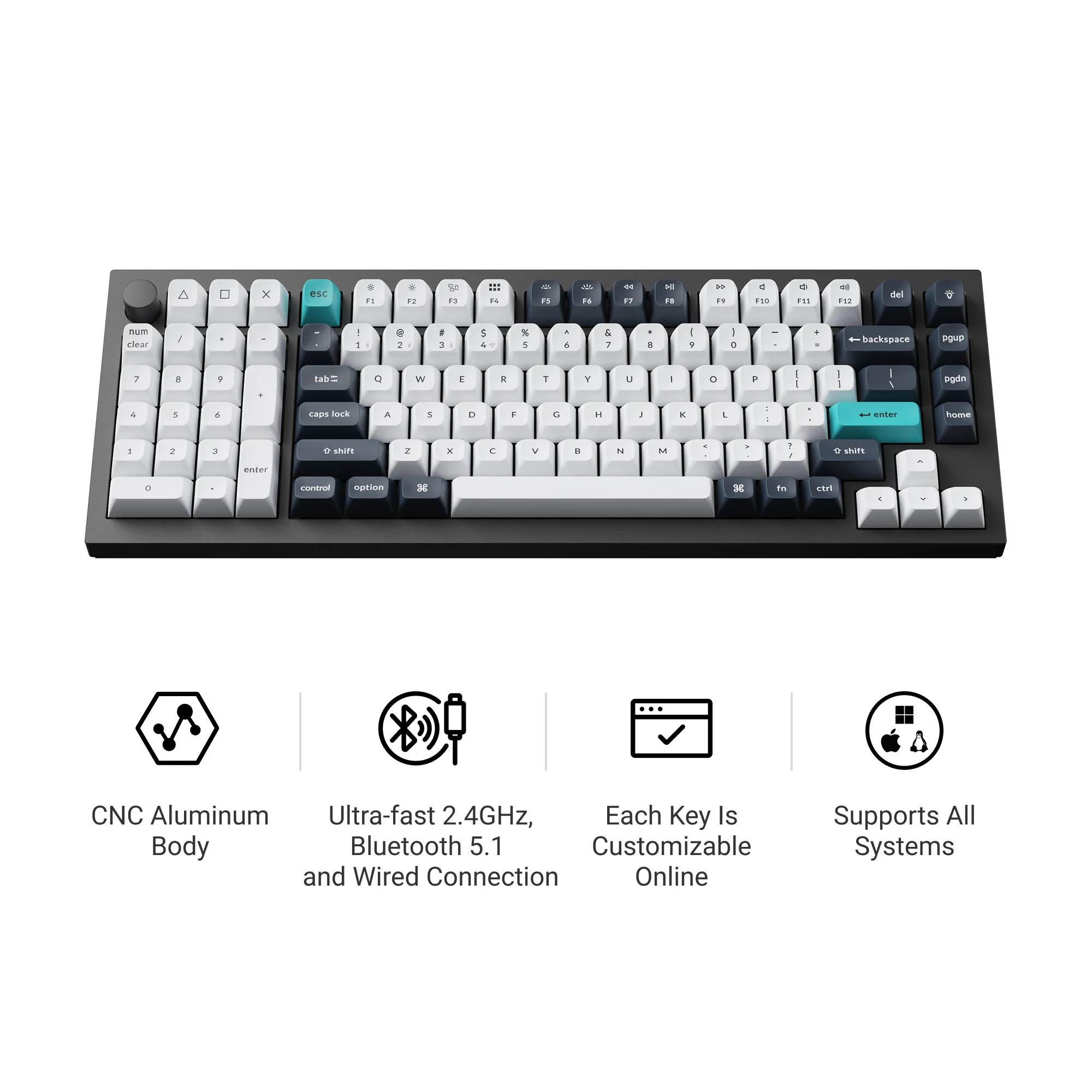 Keychron Q12 Max QMK/VIA Wireless Custom Mechanical Keyboard