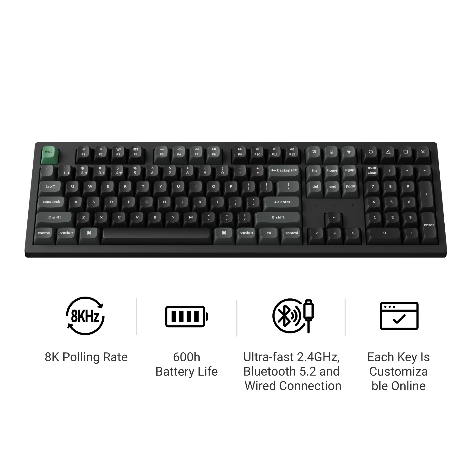 Teclado mecánico inalámbrico personalizado Keychron K10 Ultra 8K