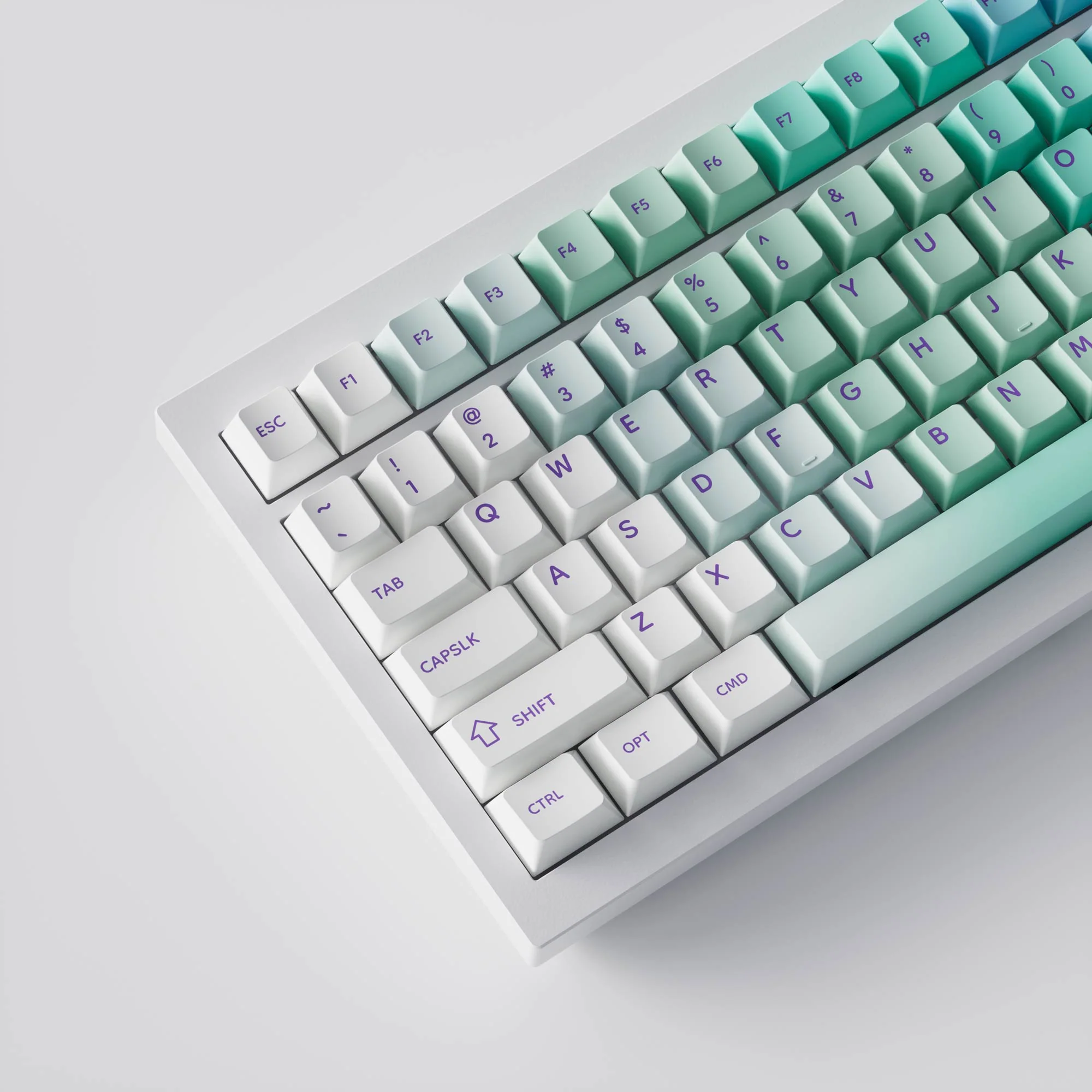 Conjunto completo de keycaps PBT Dye-Sub perfil Cherry - Cloud and Snow