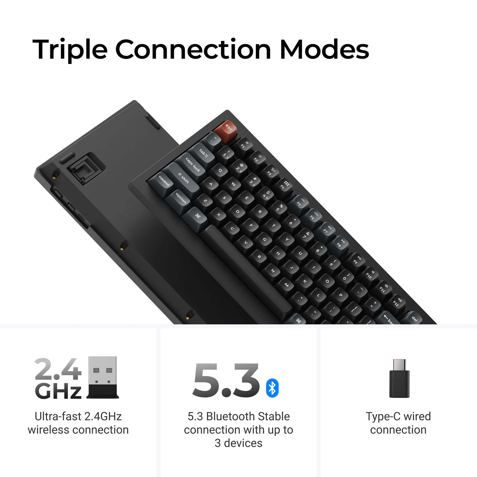 Keychron V1 Ultra 8K langaton mukautettava mekaaninen näppäimistö