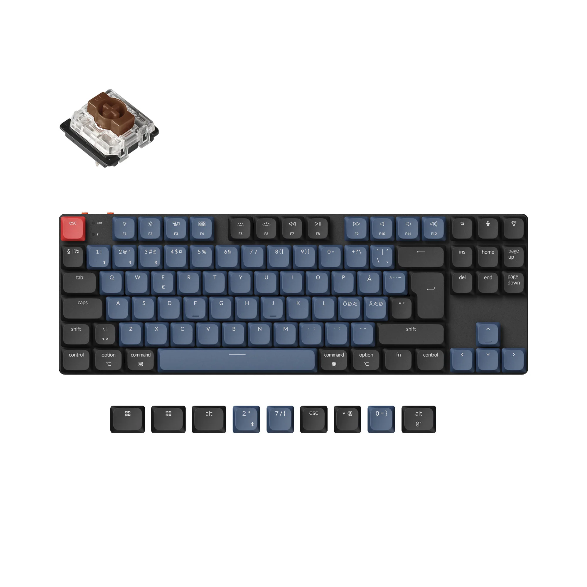 Keychron K1 Pro teclado mecánico inalámbrico personalizable QMK/VIA - colección de distribución ISO