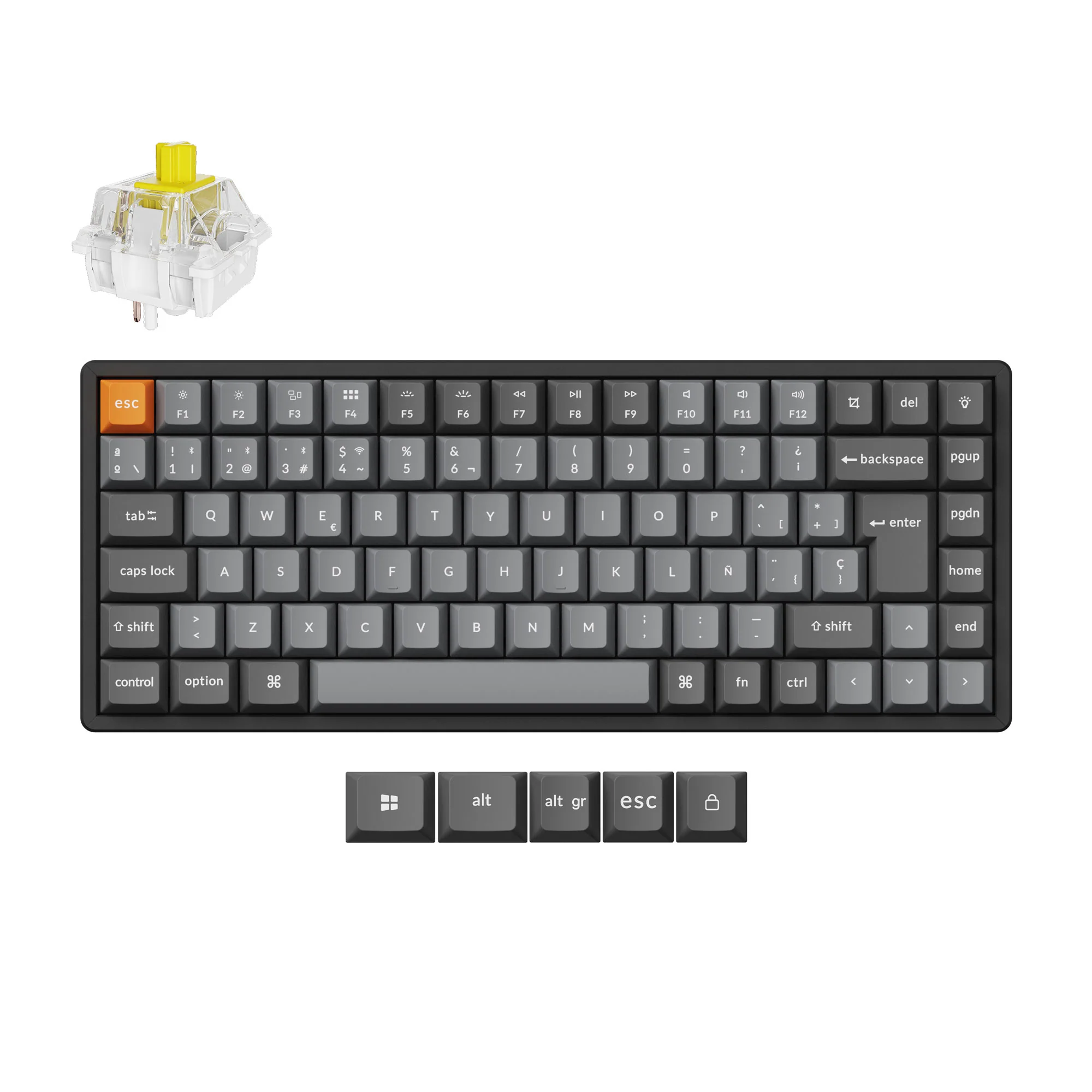 Keychron K2 Max Teclado mecánico inalámbrico QMK, colección de distribución ISO