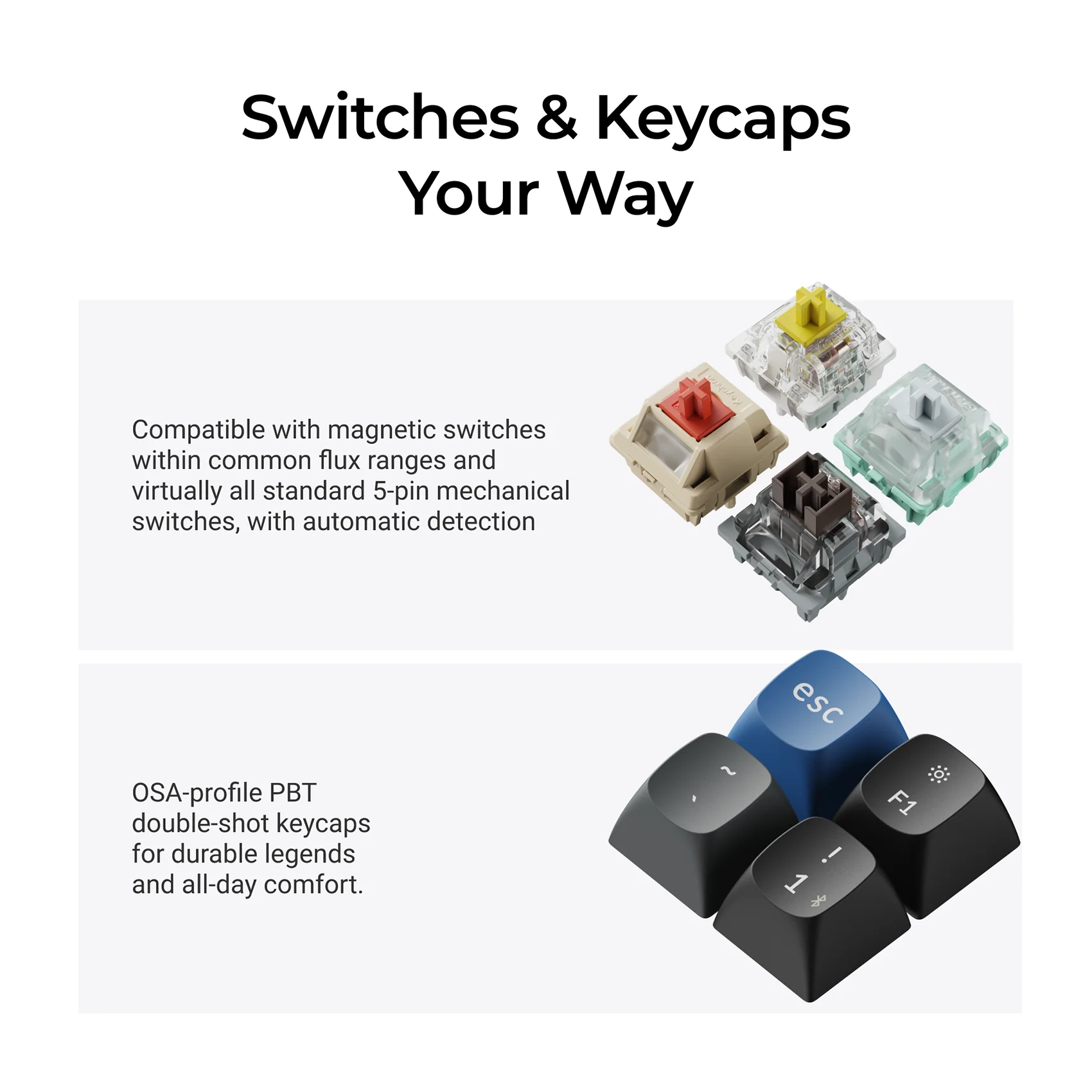 Teclado Keychron V6 Ultra Hybrid 8K inalámbrico magnético y mecánico