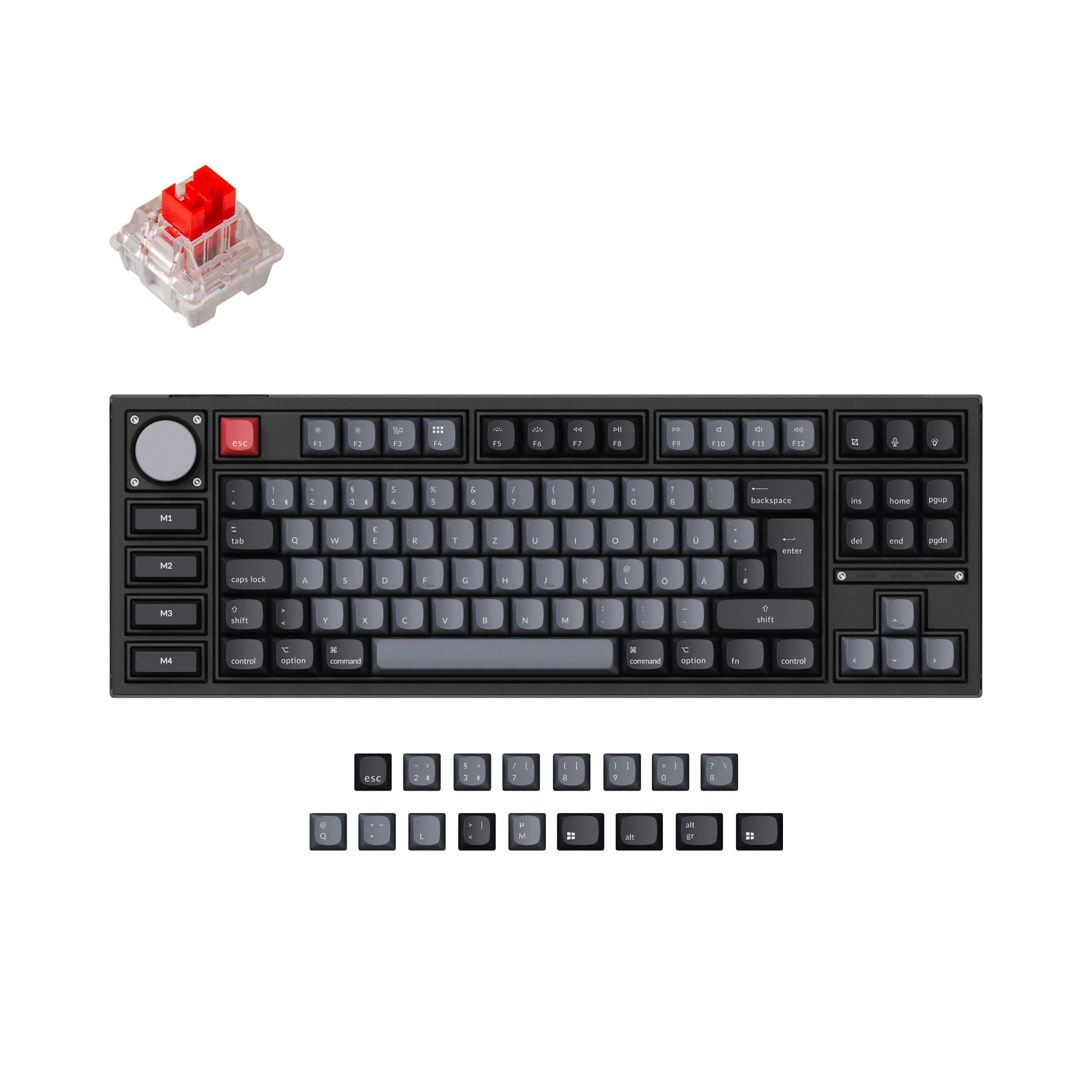Coleção de Teclado Mecânico Personalizado Sem Fio Keychron Q3 Pro QMK/VIA com Layout ISO