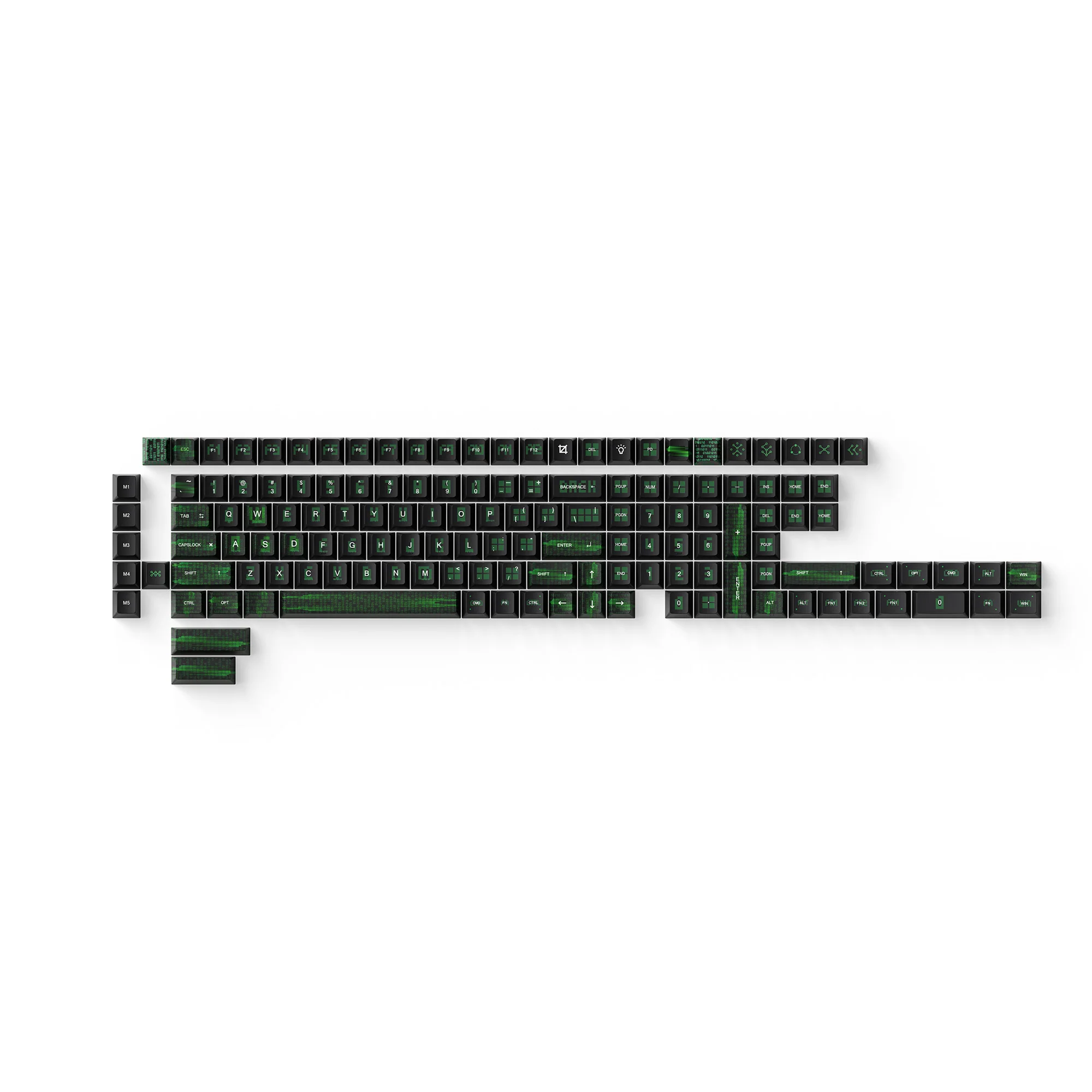 Binary - Conjunto Completo de Keycaps PBT Dye-Sub Perfil Cherry