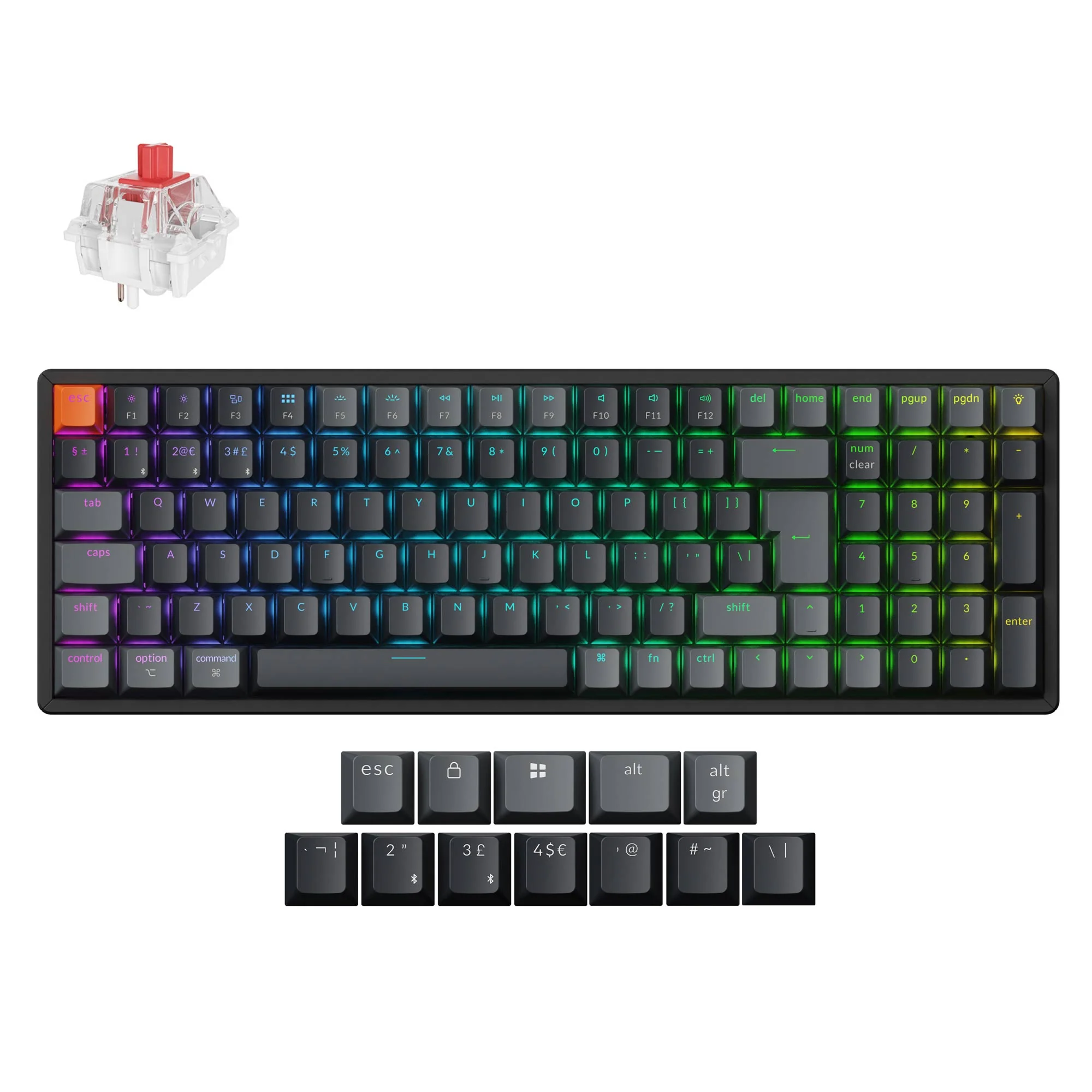 Teclado mecânico sem fio Keychron K4 QMK (layout ISO) - Versão 3