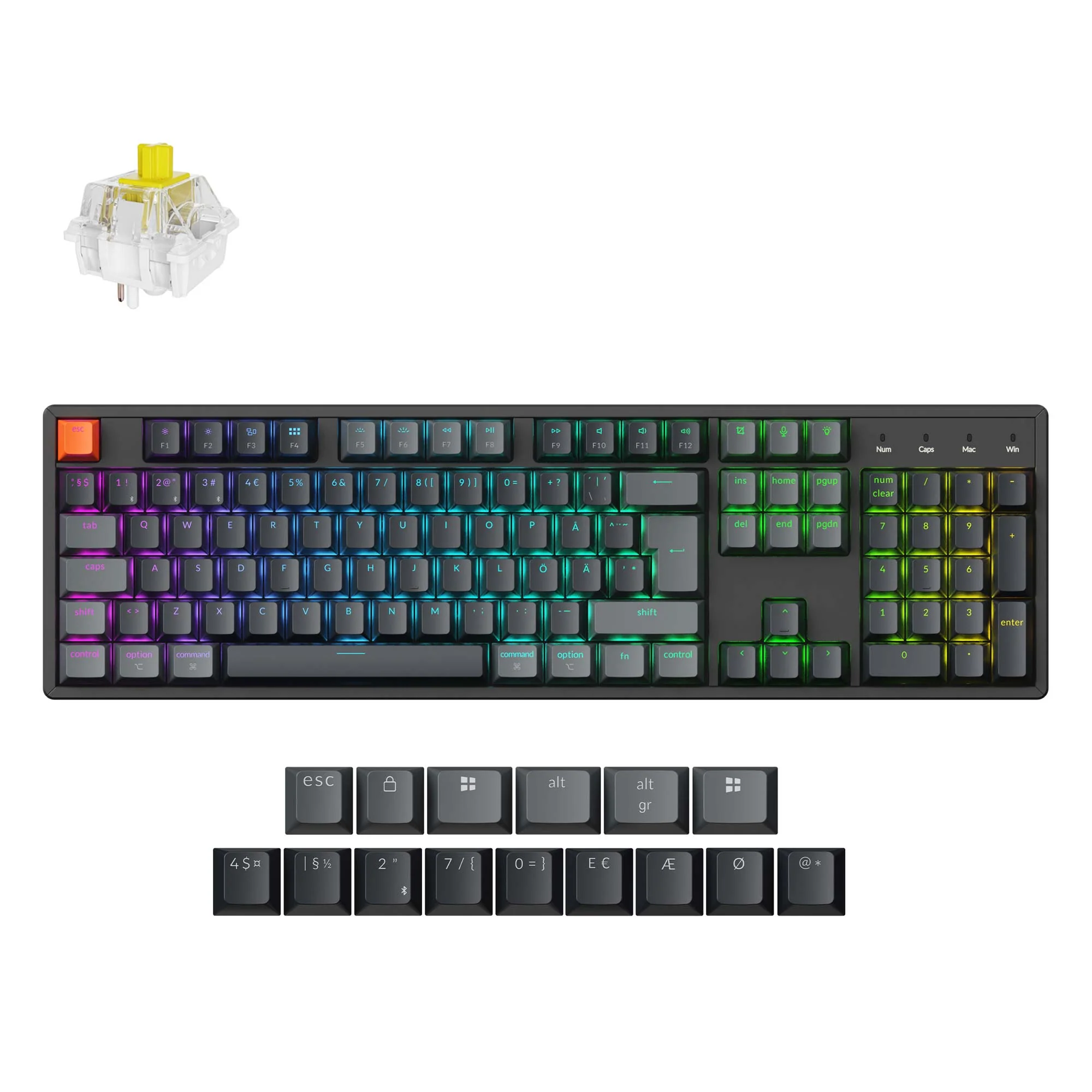 Keychron K10 Teclado mecánico inalámbrico QMK (distribución ISO) - Versión 2