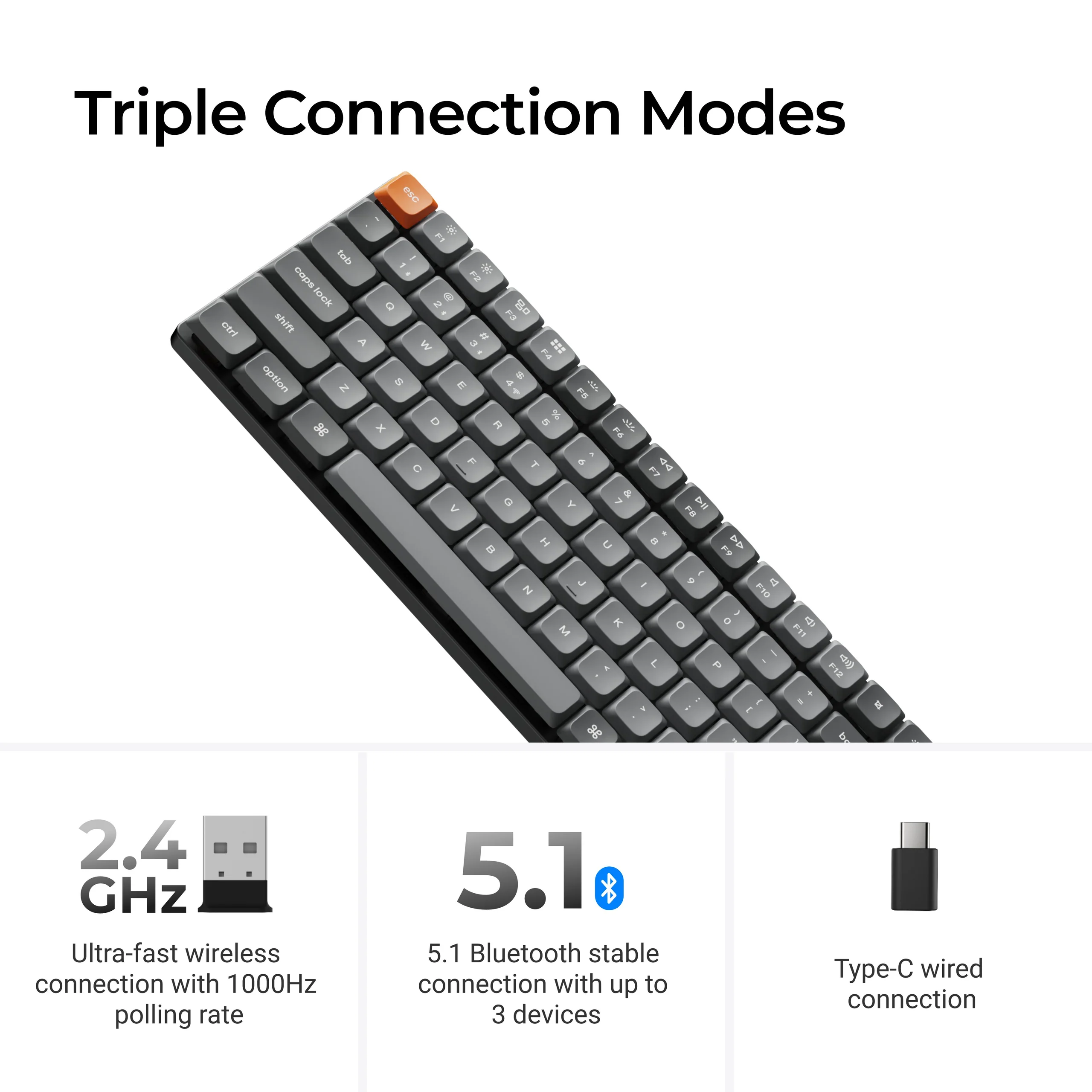 Teclado Mecânico Sem Fio Personalizado Keychron K17 Max QMK