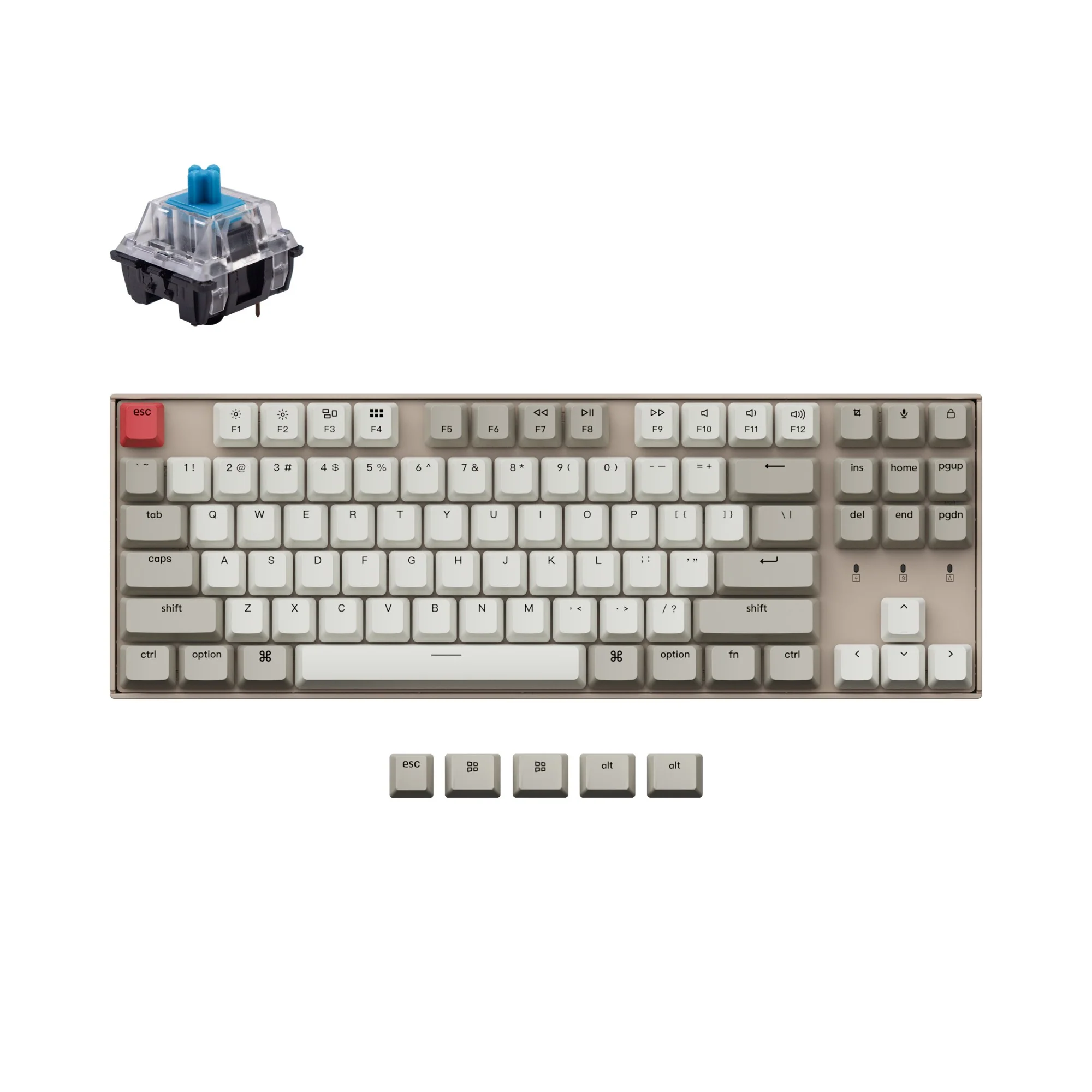 Teclado Mecânico Sem Fio Keychron K8 Sem Iluminação