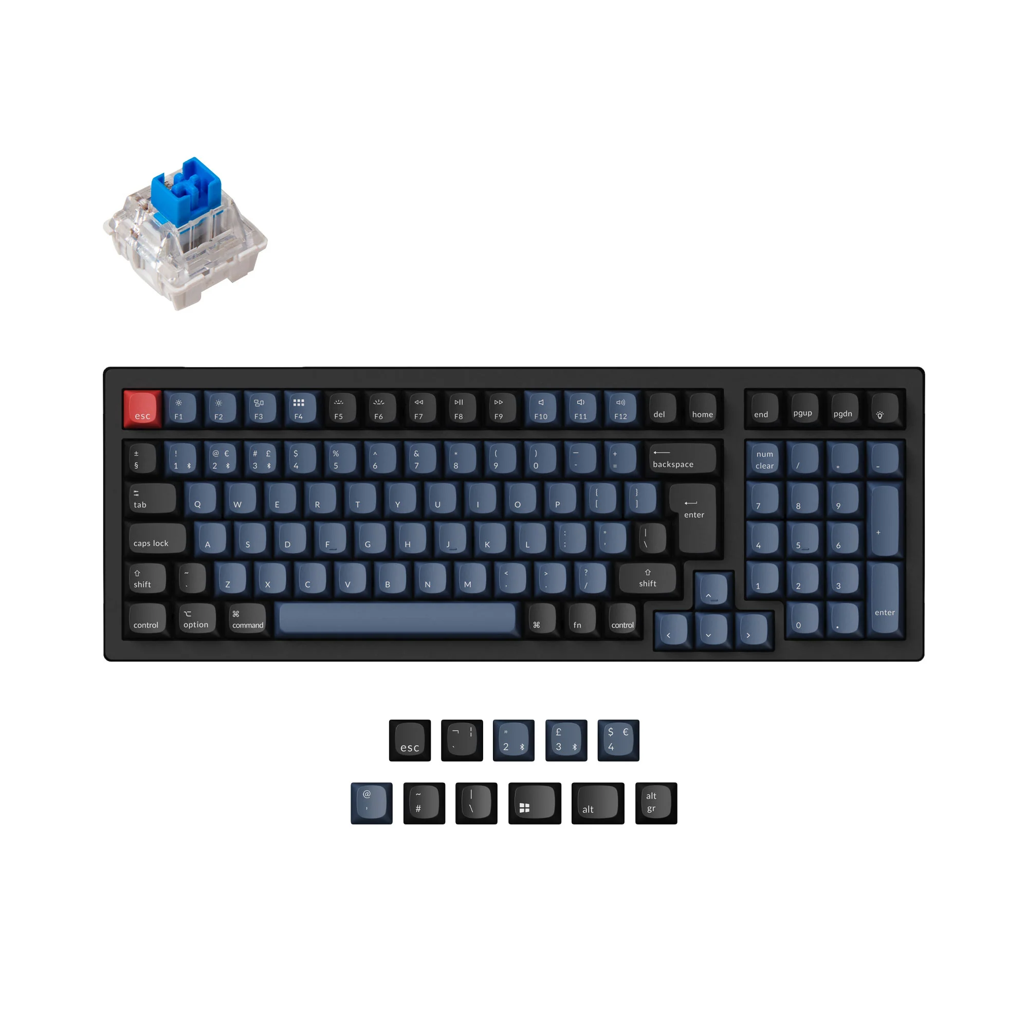 Keychron K4 Pro QMK/VIA Teclado Mecânico Sem Fio Coleção de Layout ISO