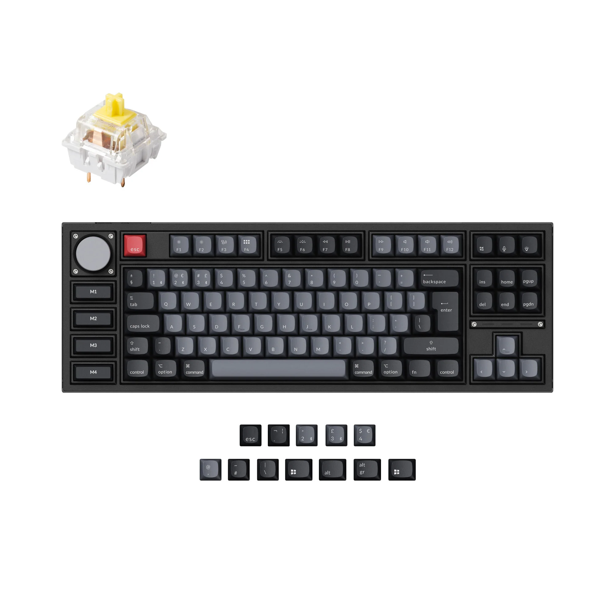 Coleção de Teclado Mecânico Personalizado Sem Fio Keychron Q3 Pro QMK/VIA com Layout ISO
