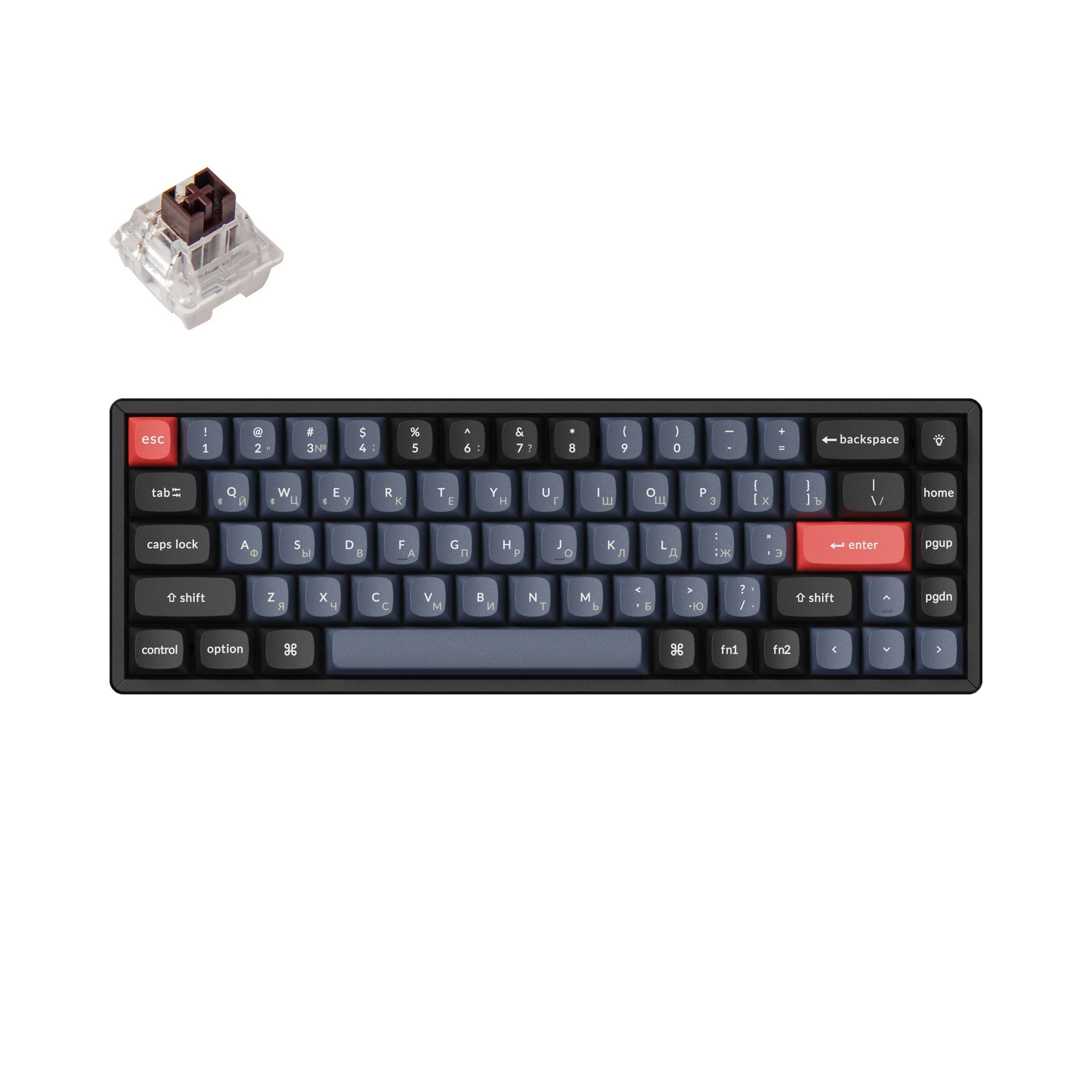 Keychron K6 Pro QMK/VIA trådløst custom mekanisk tastatur, russisk layout