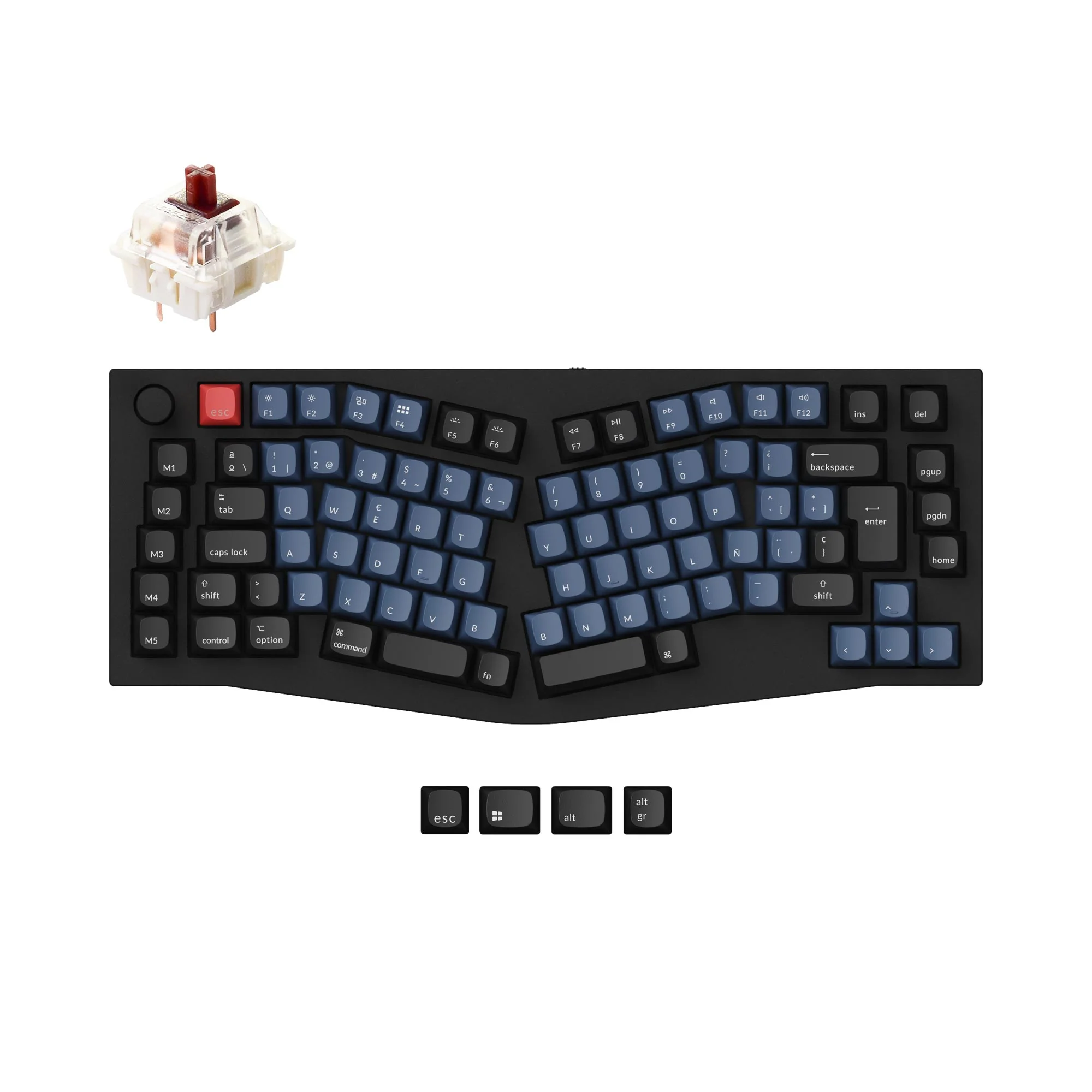 Keychron Q10 (Alice-asettelu) QMK Custom -mekaaninen näppäimistö, ISO-asettelukokoelma