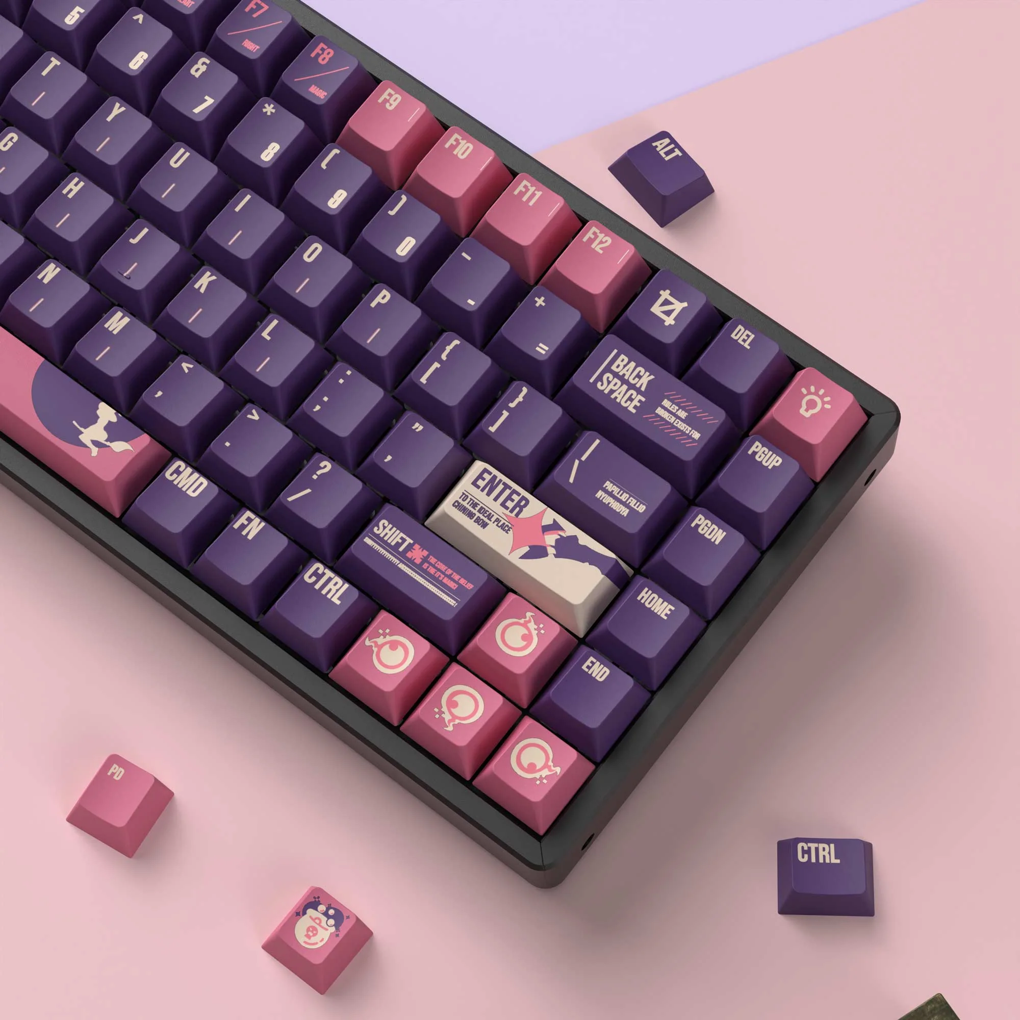 Lunar Witch - Conjunto Completo de Keycaps PBT Dye-Sub Perfil Cherry