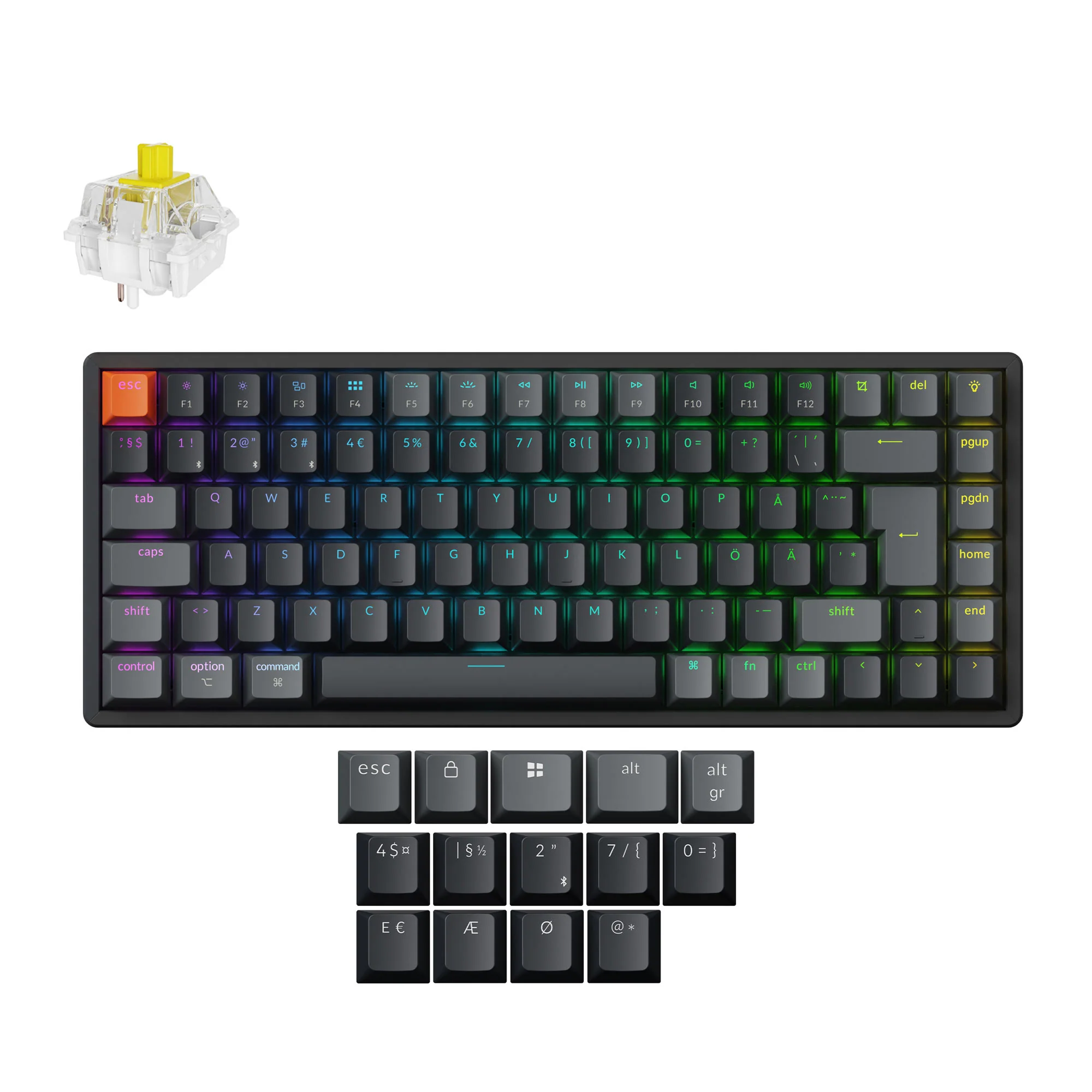 Keychron K2 QMK Kabellose Mechanische Tastatur (ISO-Layout) - Version 3