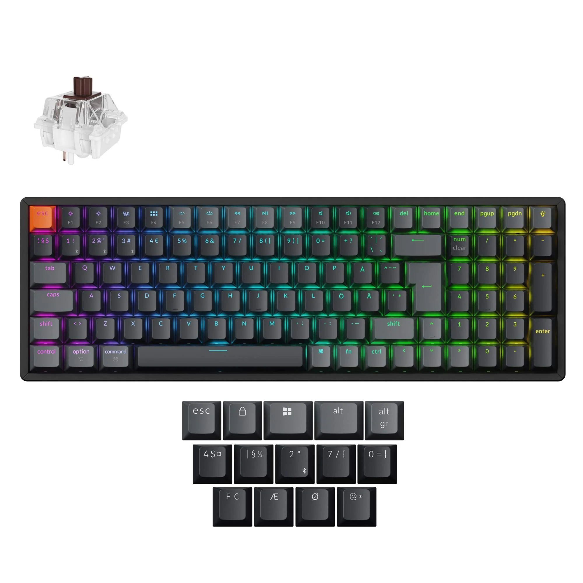 Teclado mecânico sem fio Keychron K4 QMK (layout ISO) - Versão 3