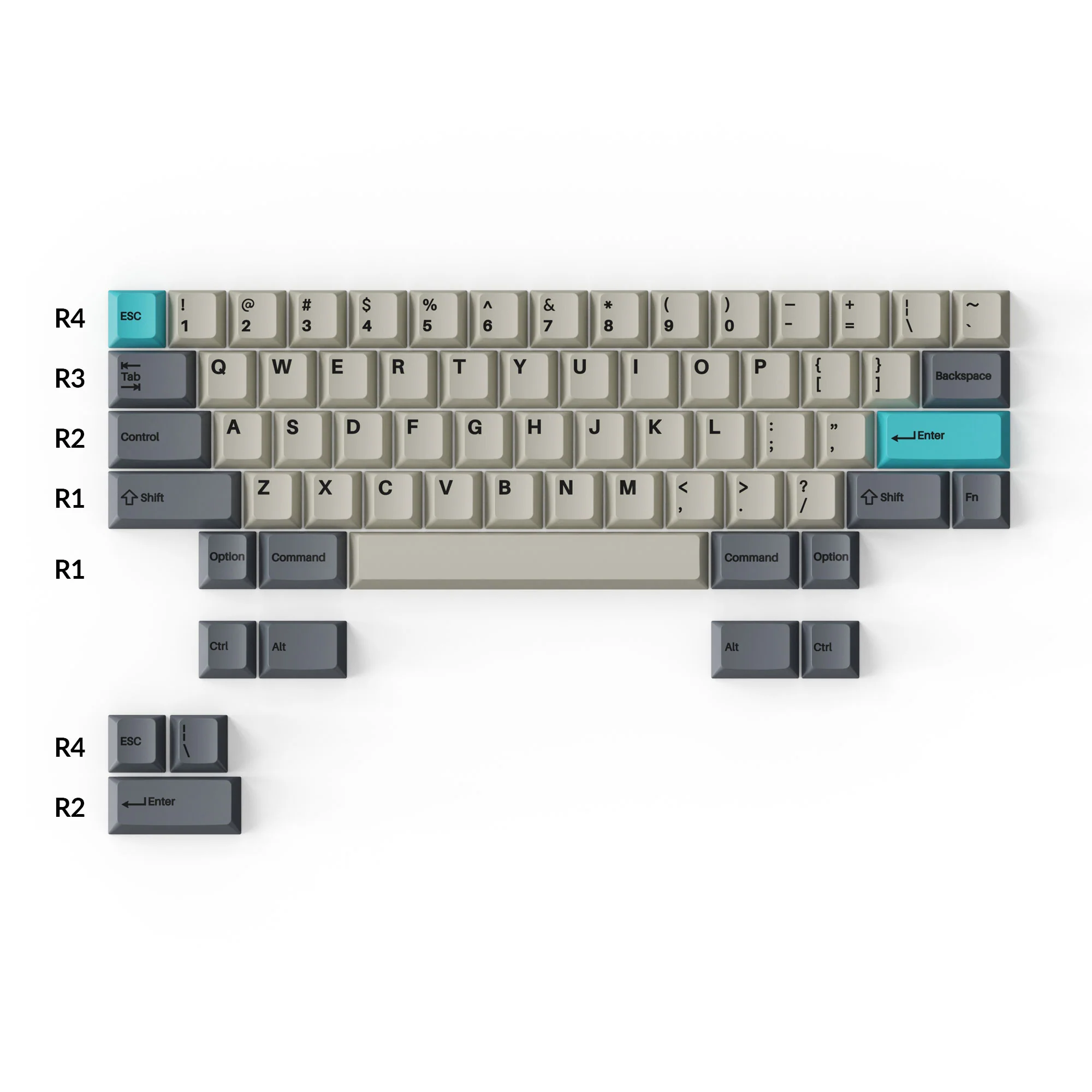 Täysi Cherry-profiili Double-Shot PBT -näppäinhattusarja - Dolch Blue
