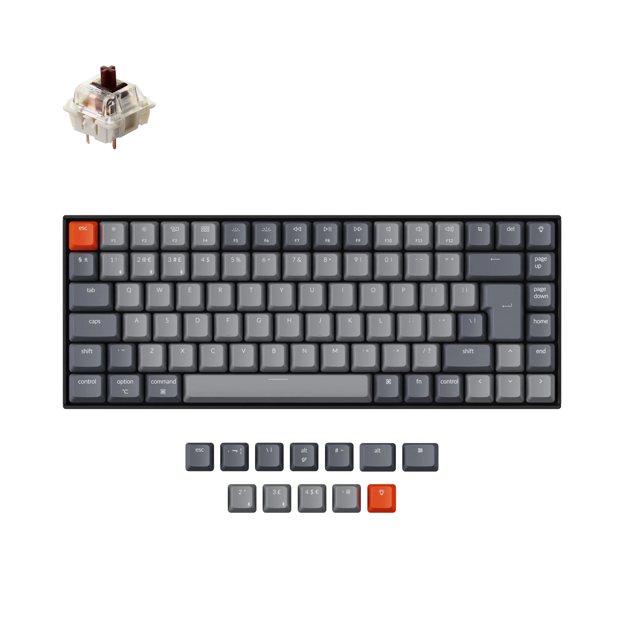 Teclado mecánico inalámbrico Keychron K2 (distribución ISO UK) - Versión 2