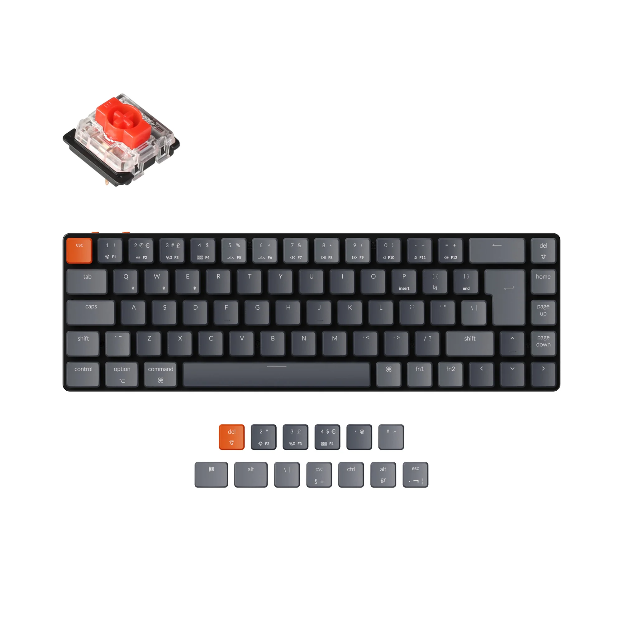 Keychron K7 Ultra-slim trådløst mekanisk tastatur (UK ISO-layout)