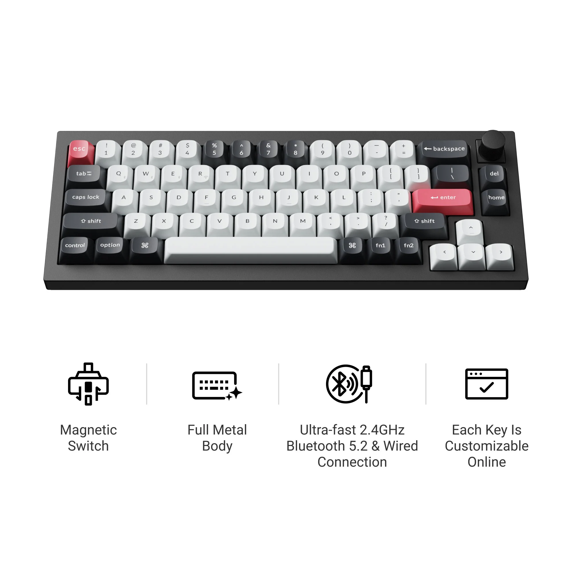Keychron Q2 HE QMK langaton mukautettava näppäimistö