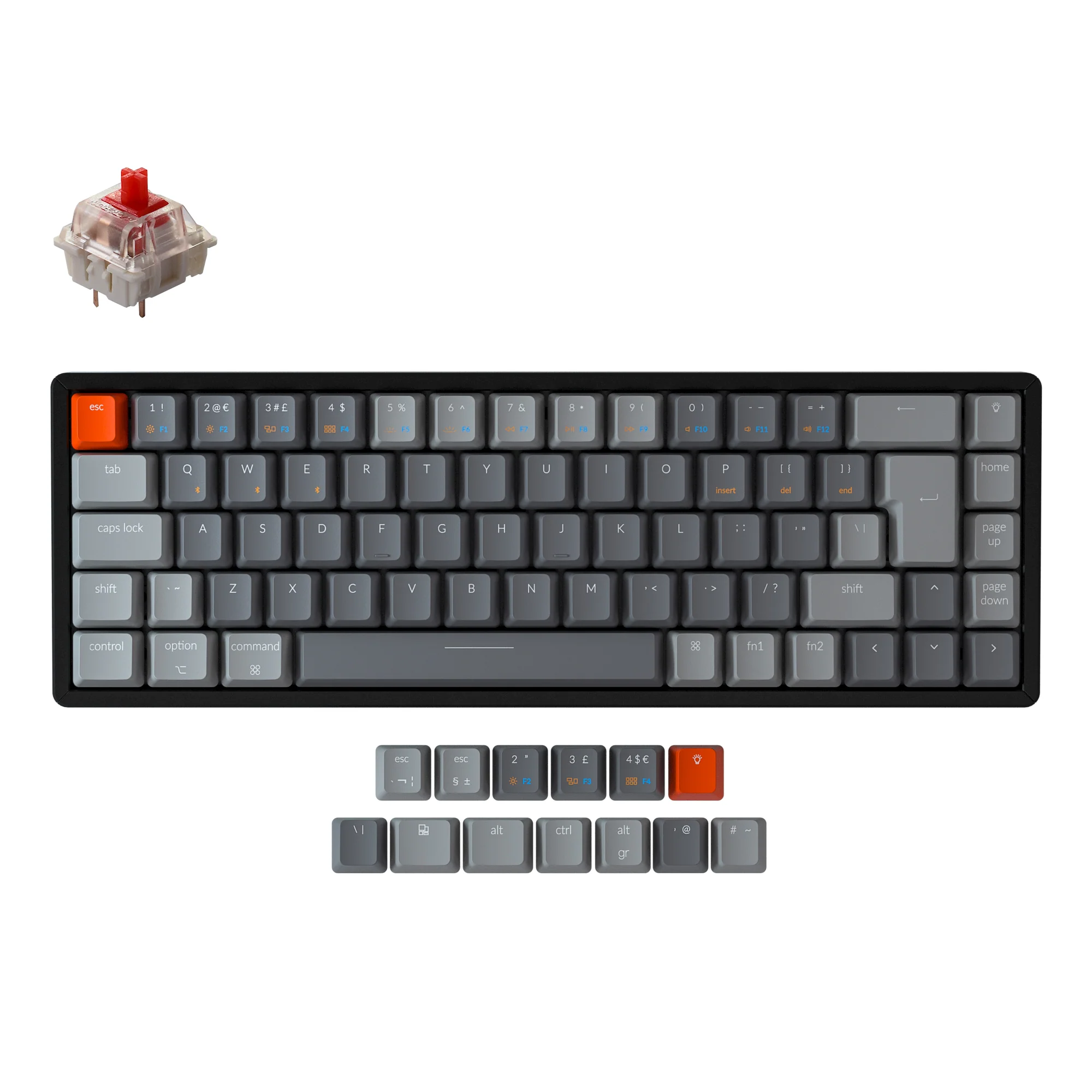 Keychron K6 trådløst mekanisk tastatur (UK ISO-layout)